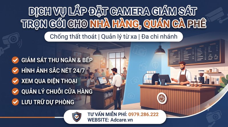 Dịch Vụ Lắp Đặt Camera Giám Sát Trọn Gói Cho Nhà Hàng, Quán Cà Phê