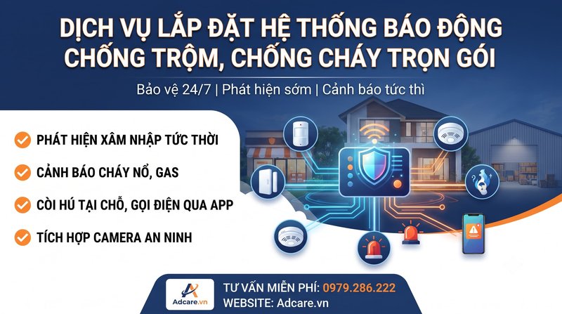 Dịch Vụ Lắp Đặt Hệ Thống Báo Động Chống Trộm, Chống Cháy Trọn Gói