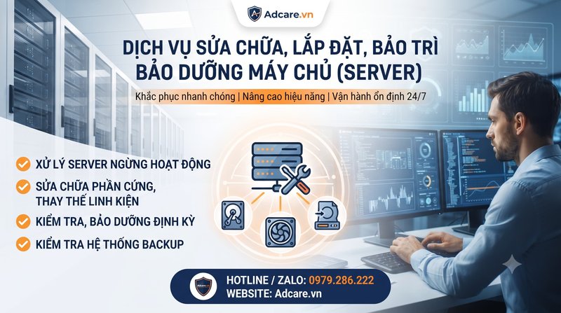 Dịch Vụ Sửa Chữa, Lắp Đặt, Bảo Trì Bảo Dưỡng Máy Chủ (Server)