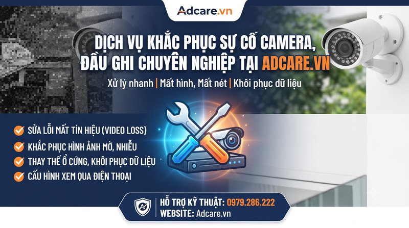 Dịch Vụ Khắc Phục Sự Cố Camera, Đầu Ghi Chuyên Nghiệp Tại Adcare.vn