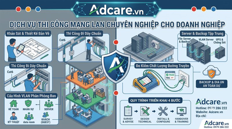 Dịch Vụ Thi Công Hệ Thống Mạng LAN Cho Doanh Nghiệp