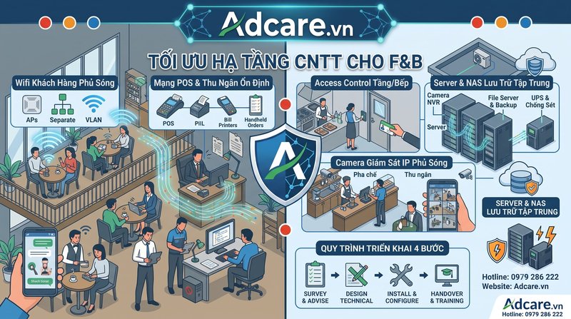 Giải Pháp Mạng, Wifi, Camera Và Lưu Trữ Cho Quán Cà Phê & Nhà Hàng