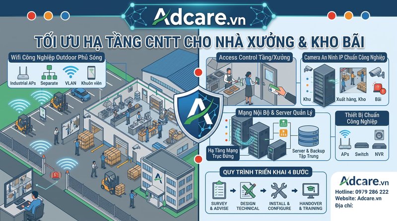 Giải Pháp Mạng, Wifi Và Camera An Ninh Cho Nhà Xưởng, Kho Bãi